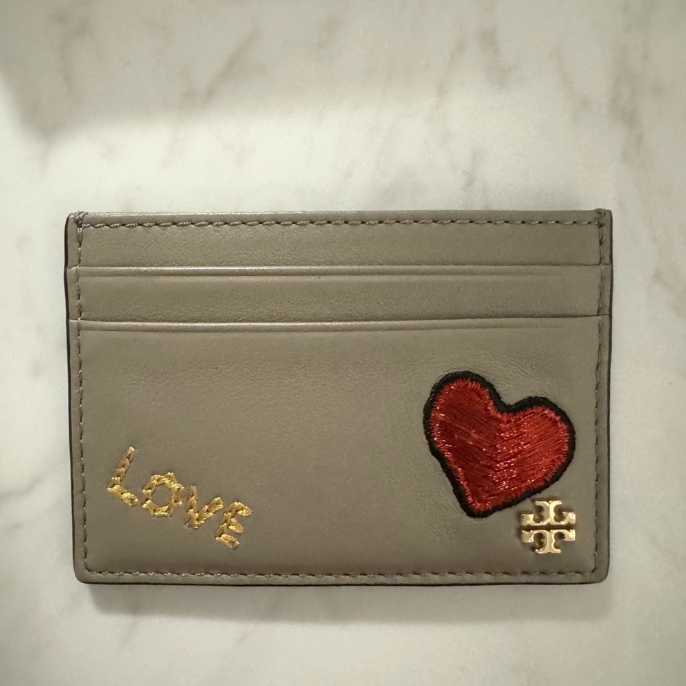 Tory Burch Peach Slim Card Holder
